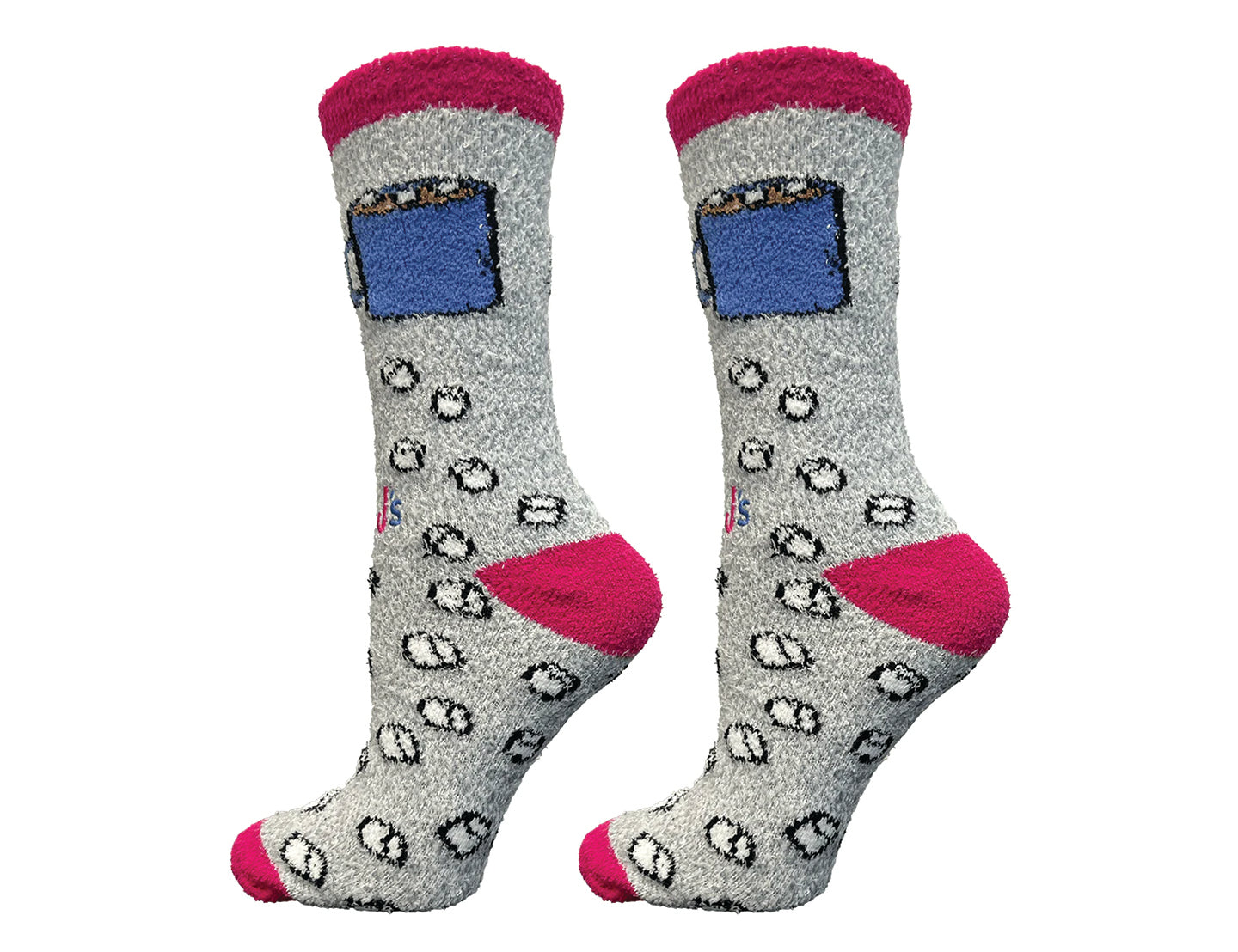 Hot Chocolate Mug Women's Fuzzy Crew Socks